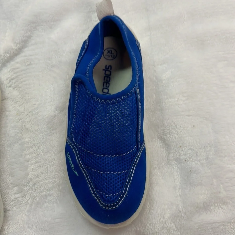Speedo Water Shoes Boys Blue Hook & Loop Mesh Scuba Fishing Size 11/12 XL